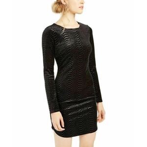 Sequin Hearts Womens Black Slim Social Long Sleeve